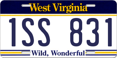 WV license plate 1SS831