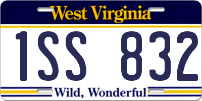 WV license plate 1SS832