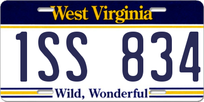 WV license plate 1SS834