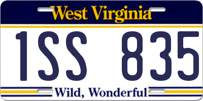 WV license plate 1SS835
