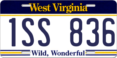 WV license plate 1SS836