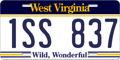 WV license plate 1SS837