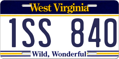 WV license plate 1SS840
