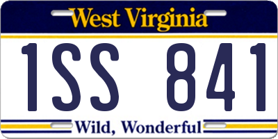 WV license plate 1SS841