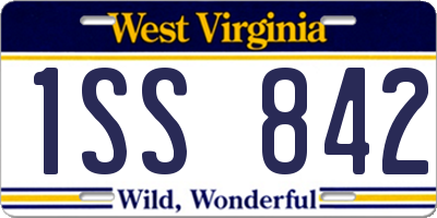WV license plate 1SS842