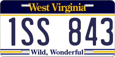 WV license plate 1SS843