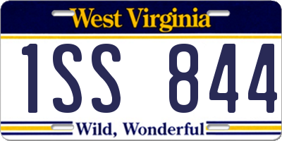 WV license plate 1SS844
