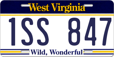 WV license plate 1SS847
