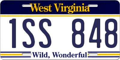 WV license plate 1SS848