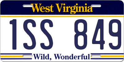 WV license plate 1SS849