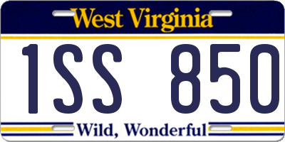 WV license plate 1SS850