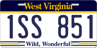 WV license plate 1SS851