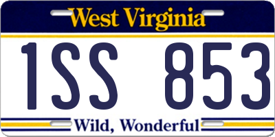 WV license plate 1SS853