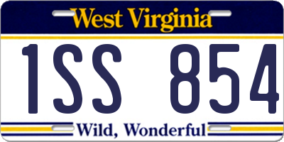 WV license plate 1SS854