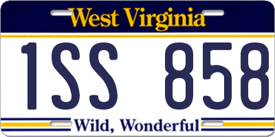 WV license plate 1SS858
