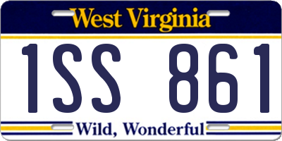 WV license plate 1SS861