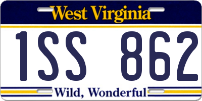 WV license plate 1SS862
