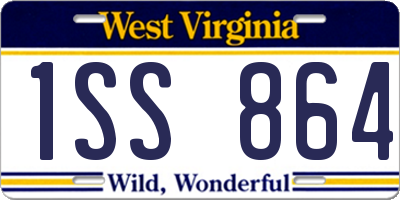 WV license plate 1SS864
