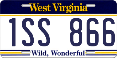 WV license plate 1SS866