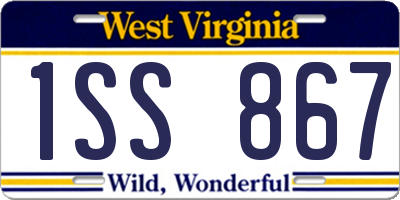 WV license plate 1SS867