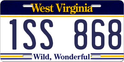 WV license plate 1SS868