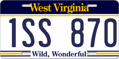 WV license plate 1SS870