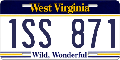 WV license plate 1SS871