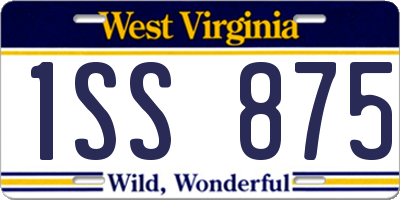 WV license plate 1SS875
