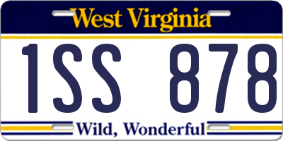 WV license plate 1SS878