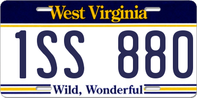 WV license plate 1SS880