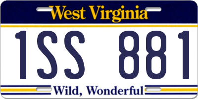 WV license plate 1SS881