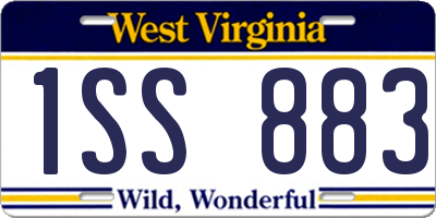 WV license plate 1SS883