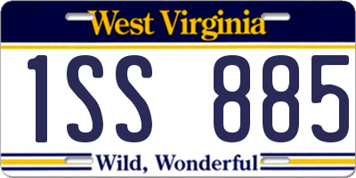 WV license plate 1SS885