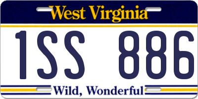 WV license plate 1SS886