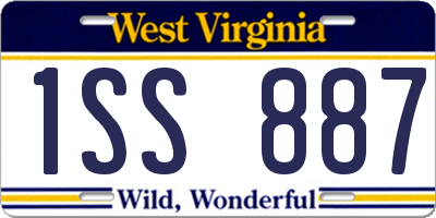 WV license plate 1SS887