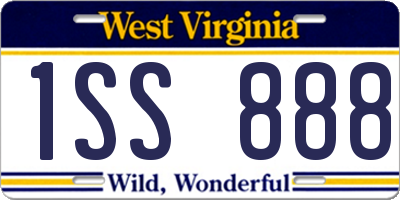 WV license plate 1SS888