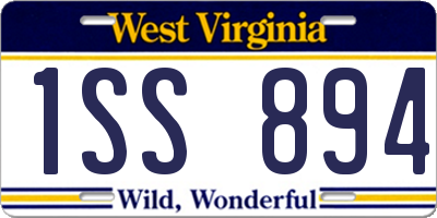WV license plate 1SS894