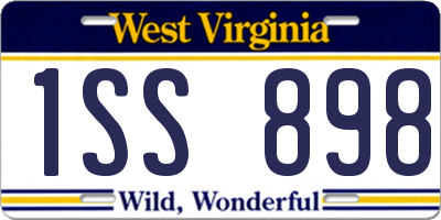 WV license plate 1SS898