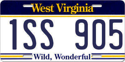 WV license plate 1SS905