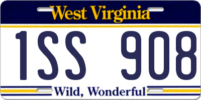 WV license plate 1SS908