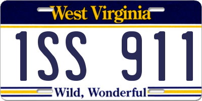 WV license plate 1SS911