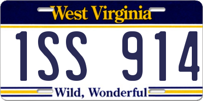 WV license plate 1SS914