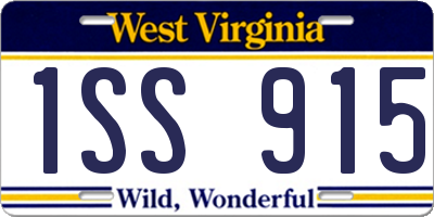 WV license plate 1SS915