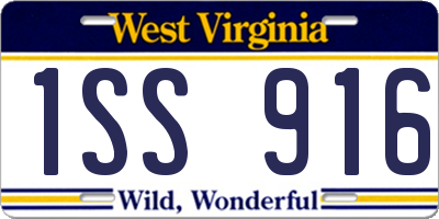WV license plate 1SS916