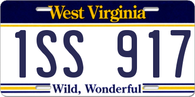 WV license plate 1SS917