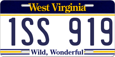 WV license plate 1SS919