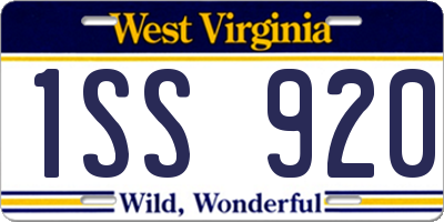 WV license plate 1SS920