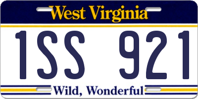 WV license plate 1SS921
