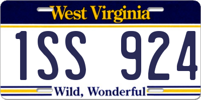 WV license plate 1SS924