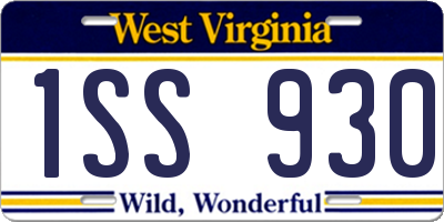 WV license plate 1SS930